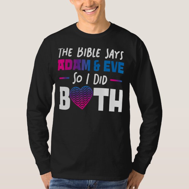 Bisexual Bi Pride Flag Bible The Bible Says Adam & T-Shirt (Front)
