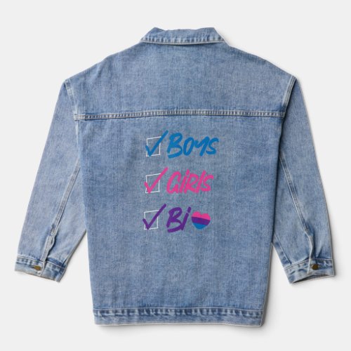 Bisexual Bi Pride Flag Boys Girls Bi 1  Denim Jacket
