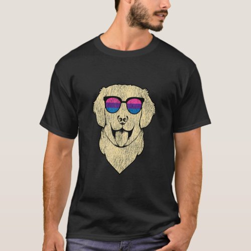 Bisexual Bi Pride Flag Golden Retriever Labrador S T_Shirt