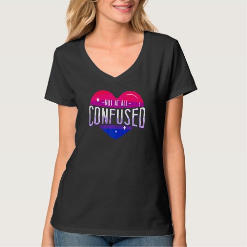 Bisexual Bi Pride Flag Heart Not At All Confused   T_Shirt