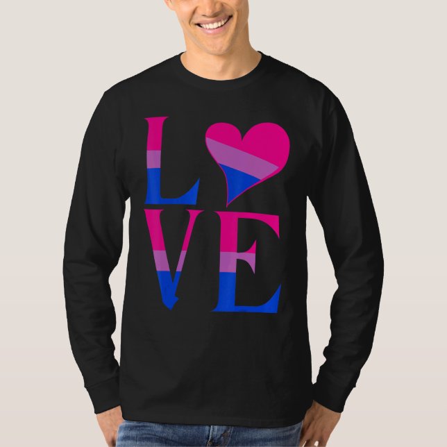 Bisexual Bi Pride Flag Love Support Men Women Boys T-Shirt (Front)