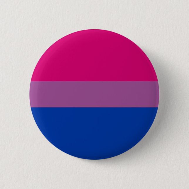 Bisexual Bi Pride Flag Purple Blue Pink Queer LGBT Button (Front)