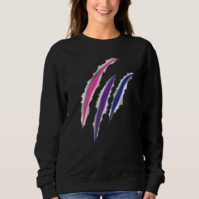 Bisexual Bi Pride Flag Scratch Scar   Sweatshirt (Front)