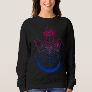 Bisexual Bi Pride Moon and Butterfly LGBTQ LGBT Ga Sweatshirt