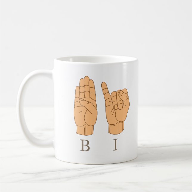 Bisexual Bi Sign Language Coffee Mug (Left)