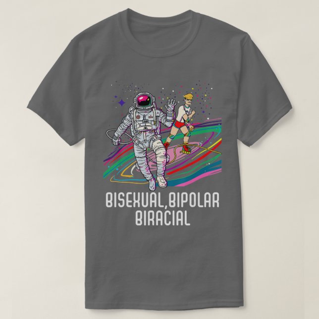 Bisexual Bipolar Biracial Rainbow Pride Bisexualit T-Shirt (Design Front)