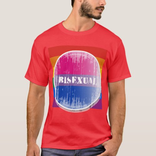 Bisexual Button distressedpng T_Shirt