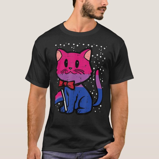 Bisexual Cat Flag Bi Pride Lgbtq Girls Kids Toddle T-Shirt (Front)