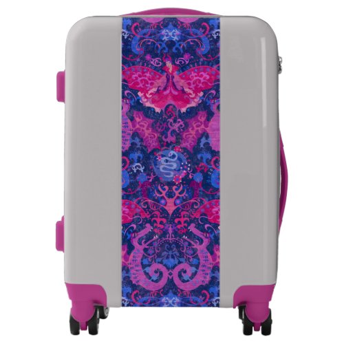 Bisexual Dragon Damask _ Bi Pride Flag Colors Luggage