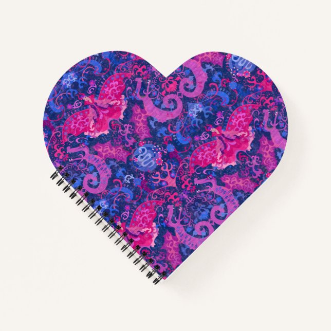 Bisexual Dragon Damask - Bi Pride Flag Colors Notebook (Front)