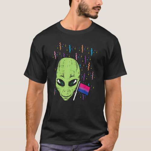 Bisexual Flag Alien Bi Pride Month Lgbtq Ally Lgbt T_Shirt