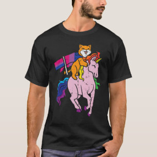 Bisexual Flag Cat Unicorn Bi Pride Month Lgbtq All T-Shirt