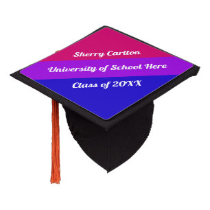 Bisexual Flag Cute Monogram Graduation Cap Topper