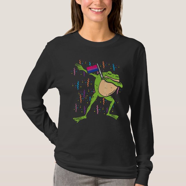 Bisexual Flag Frog Dab Lgbt Bi Pride Stuff Animal T-Shirt (Front)