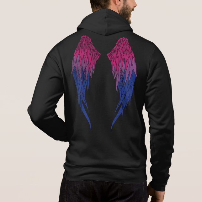 Bisexual Flag - Halo - Wings Hoodie (Back)