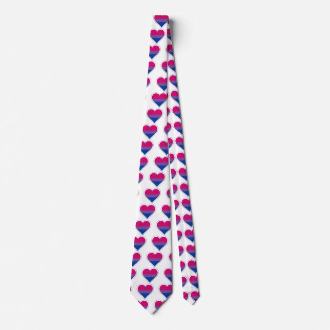 Bisexual flag heart tie (Front)