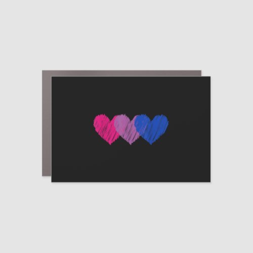 Bisexual Flag Hearts Love LGBT Bi Pride Car Magnet