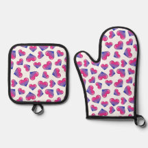 Bisexual Flag Hearts - White