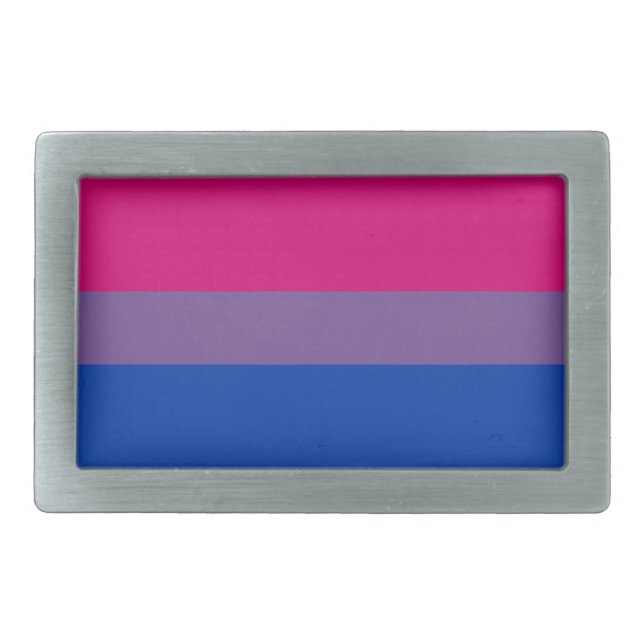 BISEXUAL FLAG ORIGINAL -.png Rectangular Belt Buckle (Front)