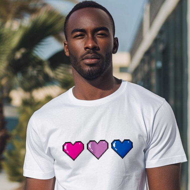 Bisexual Flag Pixel Heart T-Shirt (Creator Uploaded)
