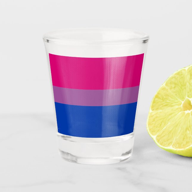Bisexual Flag & Pride community / gender flag Shot Glass (Front)