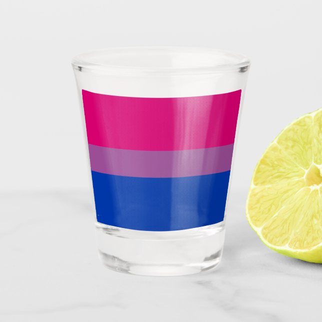Bisexual Flag & Pride community /gender flag Shot Glass (Front)