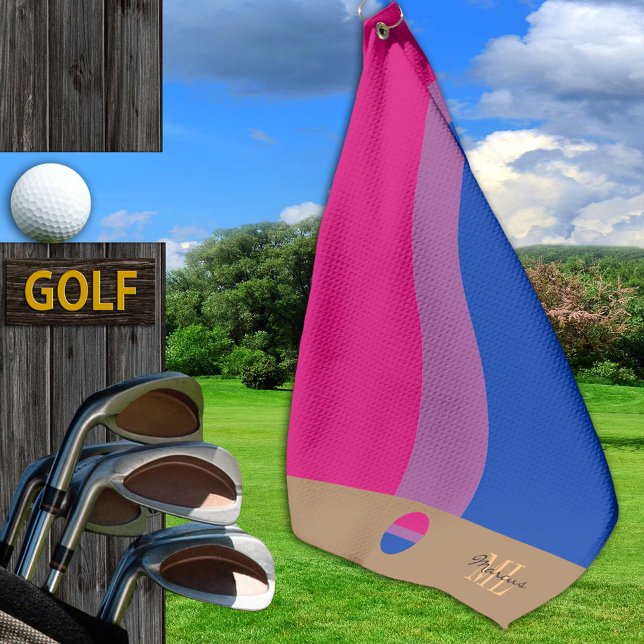 Bisexual Flag & Pride golfing monogrammed / LGBT G Golf Towel (Creator Uploaded)