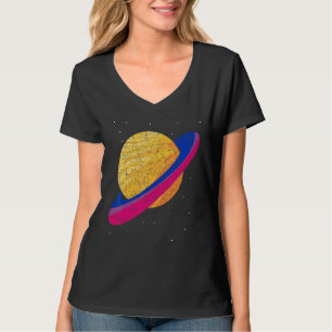 Bisexual Flag Queer Saturn Bi Pride Lgbt Bisexual T-Shirt