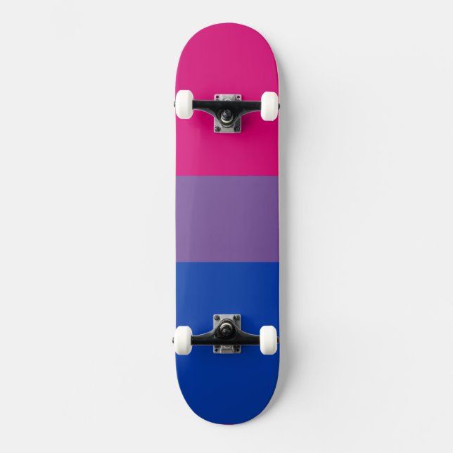 Bisexual flag skateboard deck (Front)