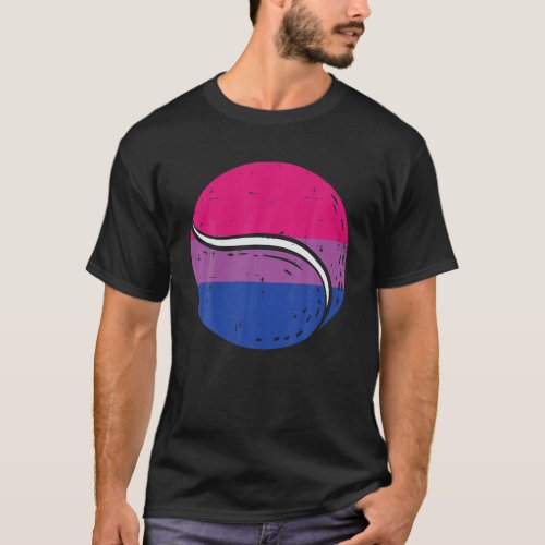 Bisexual Flag Tennis Ball Bi Pride Month LGBTQ T_Shirt