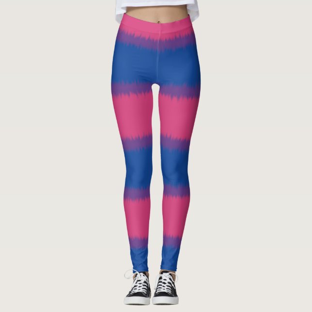 Bisexual Flag Wide Stripe Leggings (Front)
