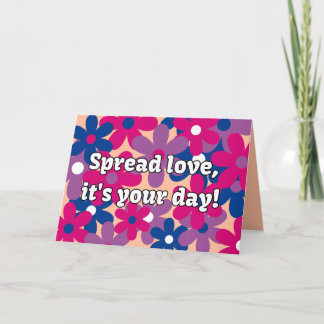 Bisexual Flower Birthday Card
