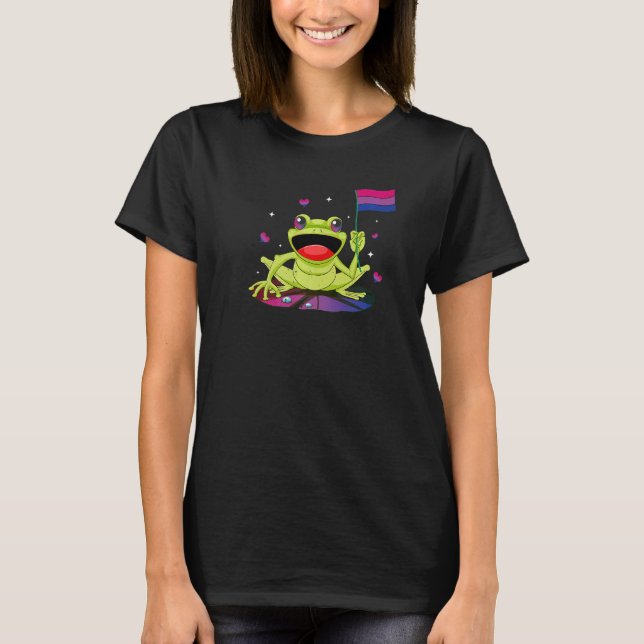Bisexual Frog Bi Pride Month Bisexuality Support T-Shirt (Front)