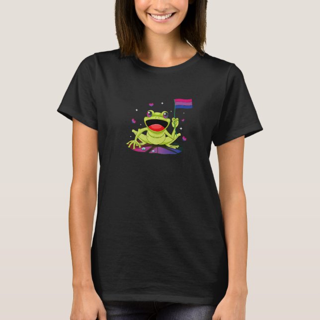 Bisexual Frog Bi Pride Month Bisexuality Support T-Shirt (Front)