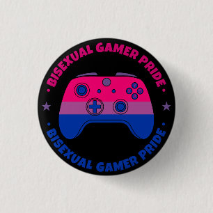 Bisexual Gamer Pride Video Game Controller Button
