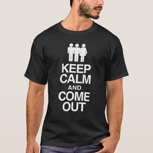 Bisexual Guy Coming Out "Keep Calm and Come Out" T-Shirt (Front)