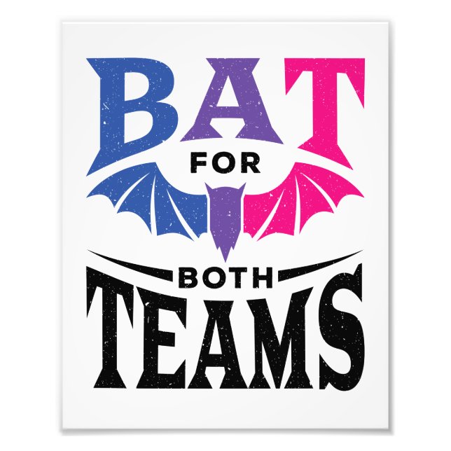 Bisexual Halloween Bat for Both Teams Photo Print (Front)