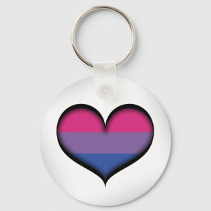 Bisexual Heart Keychain