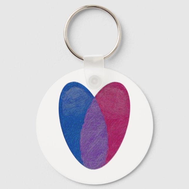 Bisexual Heart Keychain (Front)