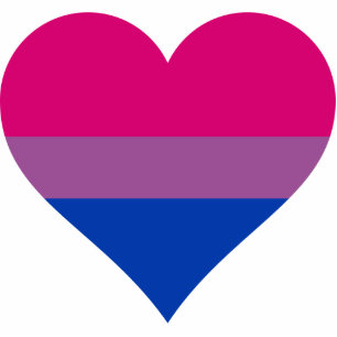 Bisexual Heart LGBTQ Pride Flag Cutout