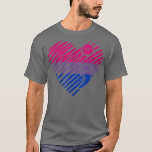 Bisexual Heart Pride Flag LGBTQ Inspirational LGBT T_Shirt