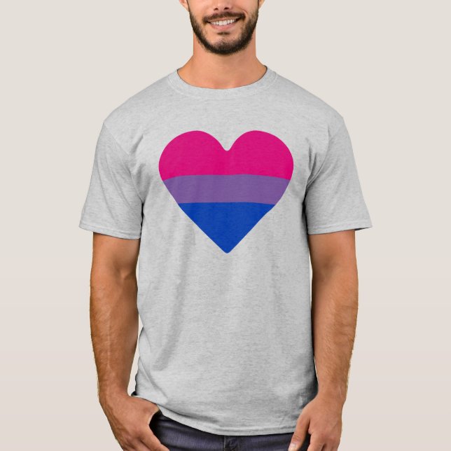 Bisexual Heart Pride T-Shirt (Front)