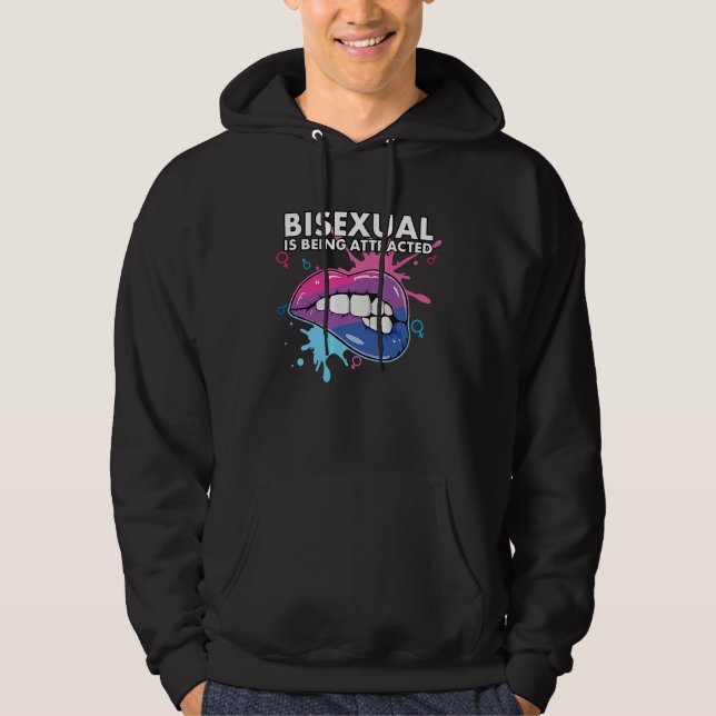 Bisexual Is Being Attracted Rainbow Pride Bisexual Hoodie (Front)