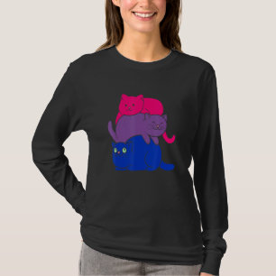 Bisexual Lgbtq Pride Cat Bisexual Cute Cats Pile T-Shirt