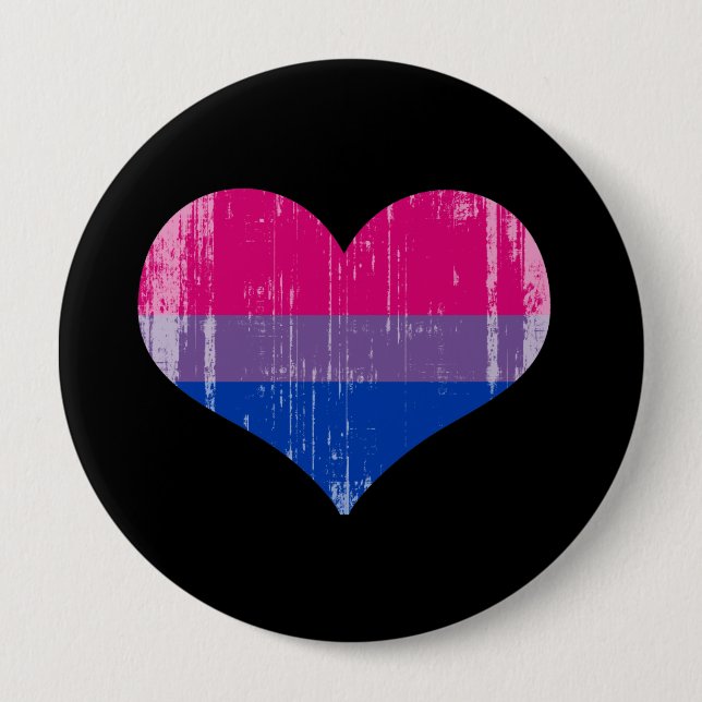 BISEXUAL LOVE distressed.png Pinback Button (Front)