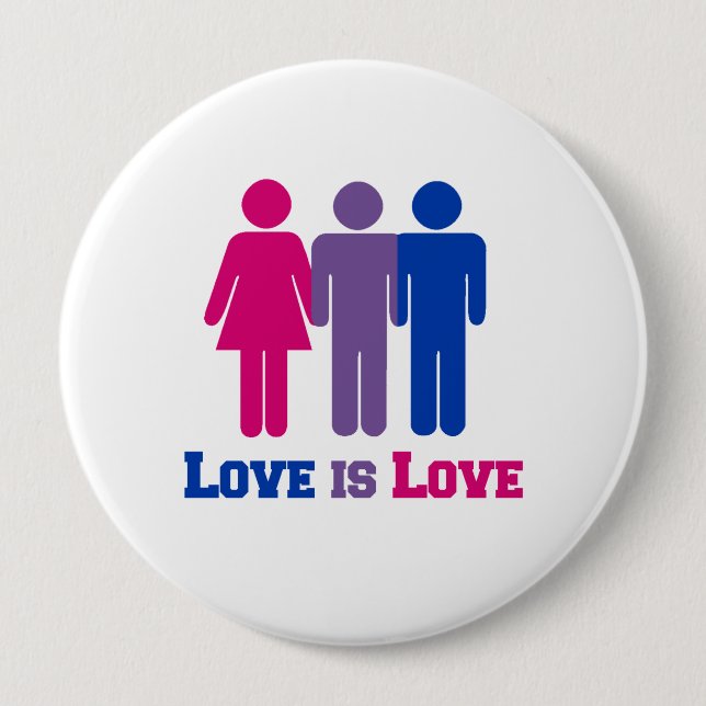 Bisexual Love is Love - Button (Front)