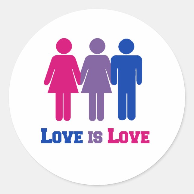 Bisexual Love is Love Classic Round Sticker (Front)