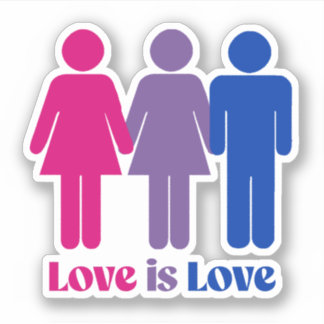 Bisexual Love is Love Female Sticker