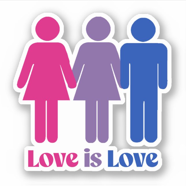 Bisexual Love is Love Female Sticker (Front)