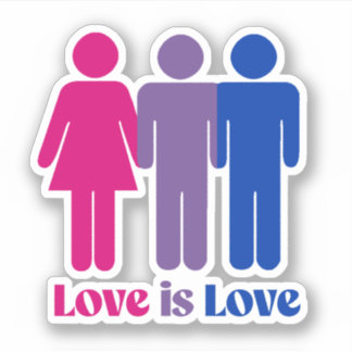 Bisexual Love is Love Male Sticker